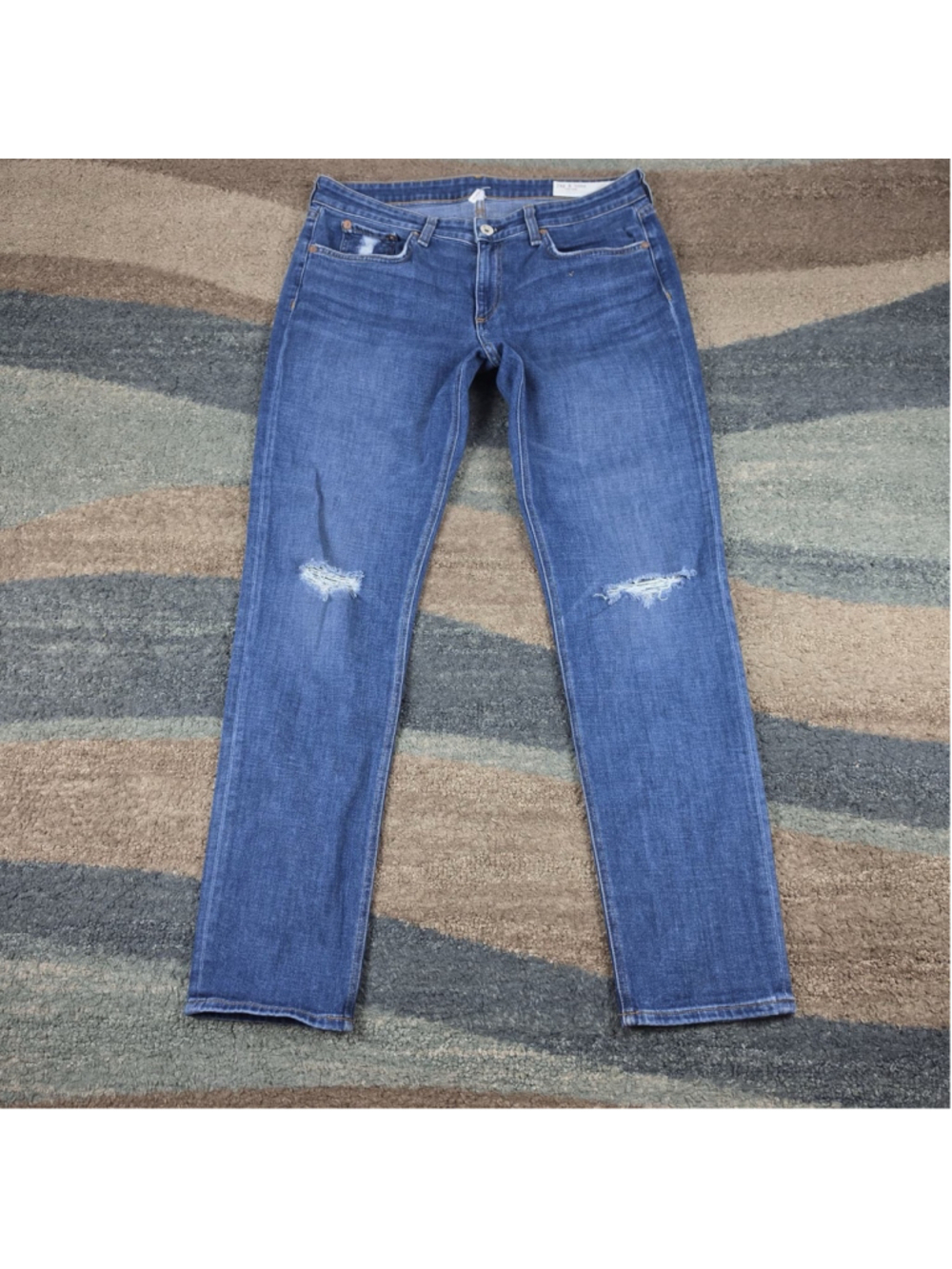 Rag & Bone New York Distressed Skinny Jeans Women’s Size 29 Medium Wash